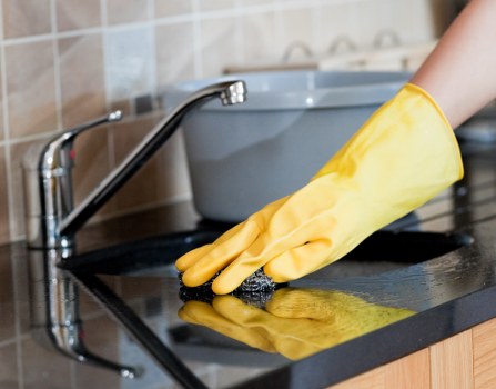 Professional deep cleaning in a Brompton home kitchen