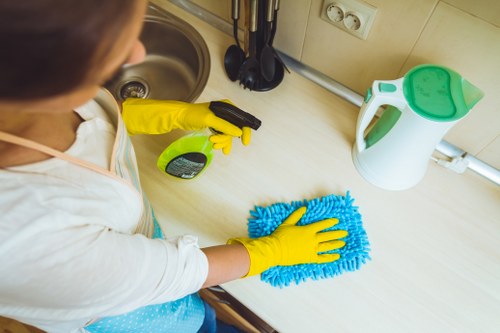 Deep cleaning a sofa in a Brompton residential property