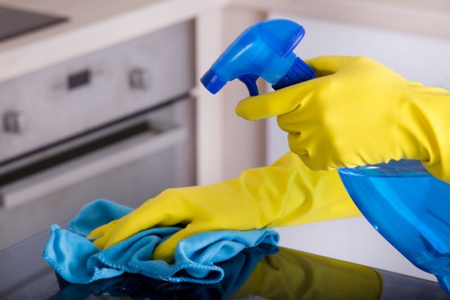 Waste handling and cleaning materials for a carpet service