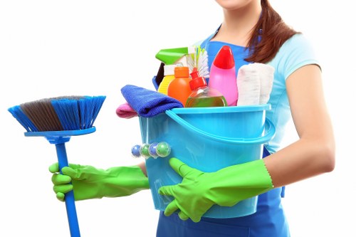 After builders cleaning in a Brompton property after renovation