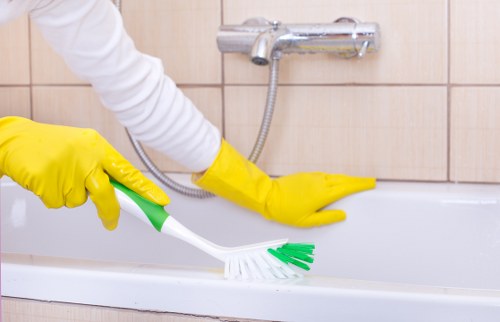Local cleaners removing dust after building work in Brompton