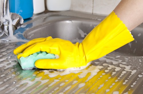 Cleaning team preparing a Brompton property for handover