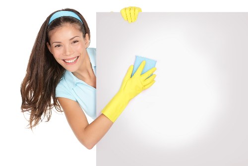 Detailed post-construction cleaning of kitchen surfaces in Brompton
